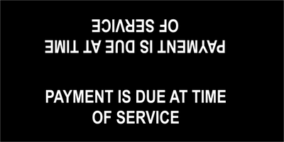 Time of Service Tent Sign - alternate view