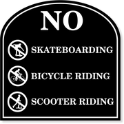 No Riding Engraved Plastic Sign | 12" x 12"