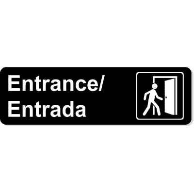 Bilingual Entrance Icon Sign