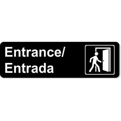 Bilingual Entrance Icon Sign