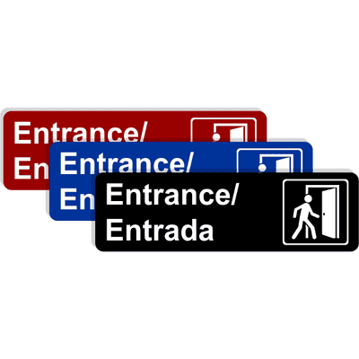 Bilingual Entrance Icon Sign - alternate view