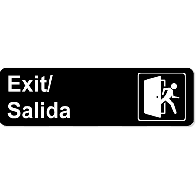 Bilingual Exit Icon Sign