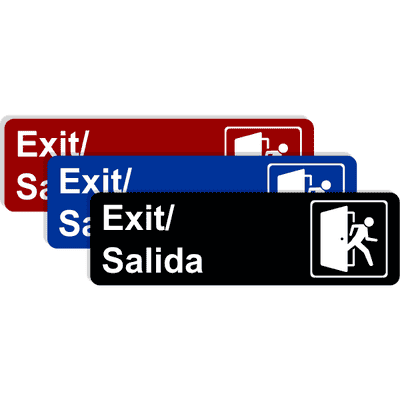 Bilingual Exit Icon Sign - alternate view
