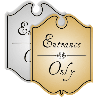 Shield Entrance Only Engraved Sign with Vintage Style - alternate view