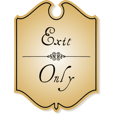 Shield Exit Only Sign with Vintage Style