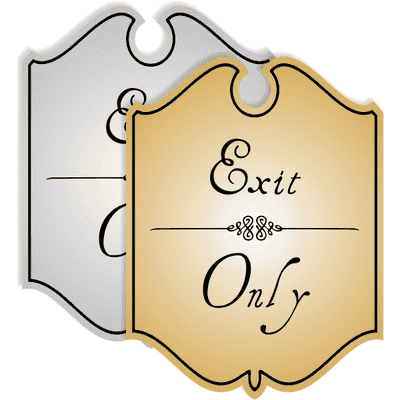 Shield Exit Only Engraved Sign with Vintage Style - alternate view