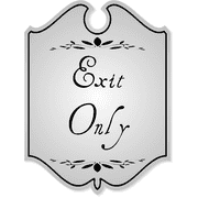 Shield Exit Only Engraved Sign with Leaf Style