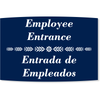 Floral Engraved Plastic Bilingual Employee Entrance Sign | 6" x 8"