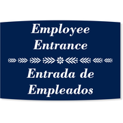 Floral Engraved Plastic Bilingual Employee Entrance Sign | 6" x 8"