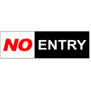 No Entry 3" x 10" Sign