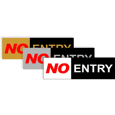 No Entry 3" x 10" Sign - alternate view