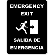 Bilingual Engraved 6" x 8" Emergency Exit Sign