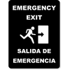 Bilingual Engraved Emergency Exit Sign