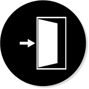 4" Round Enter / Exit Door Icon Decal 