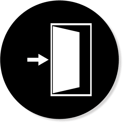 4" Round Enter / Exit Door Icon Decal