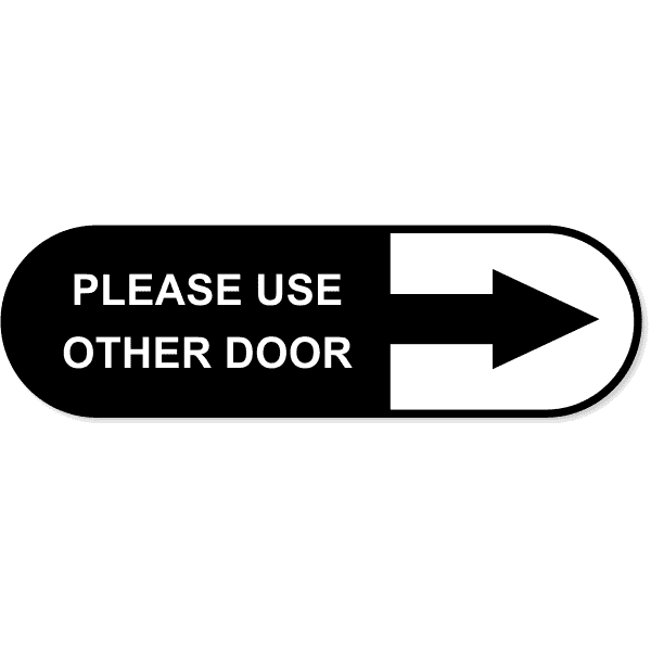 3" x 10" Please Use Other Door Oval Contour Cut Decal