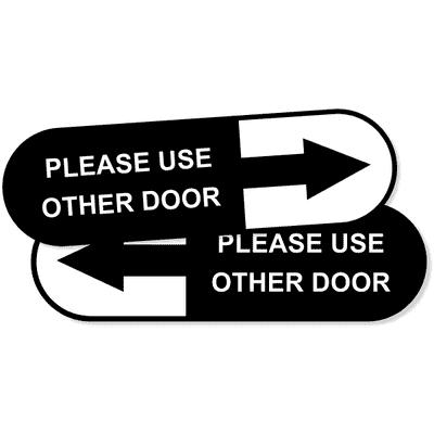 3" x 10" Please Use Other Door Oval Contour Cut Decal - alternate view