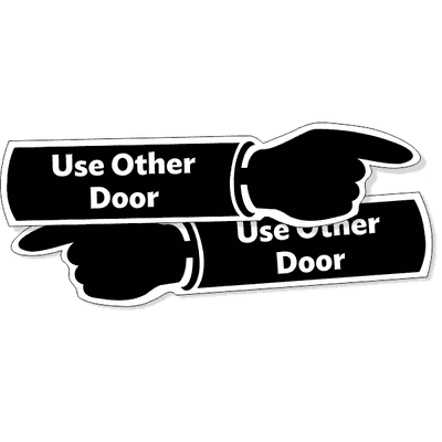 3" x 10" Other Door Finger Contour Cut Decal - alternate view