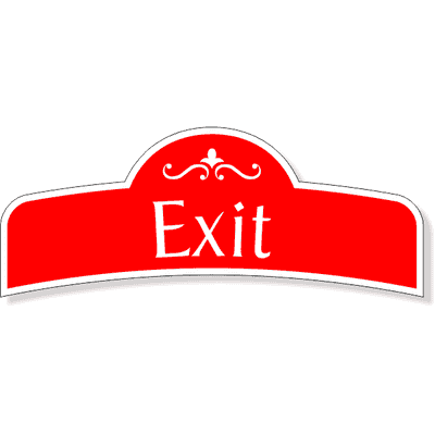 3" x 8" Decorative Exit Decal - alternate view