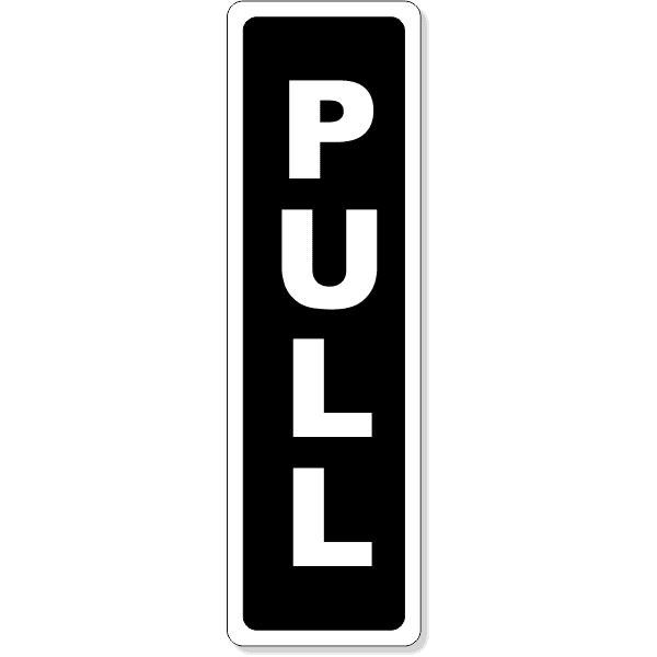 Pull Vertical 5" x 1.5" Aluminum Sign