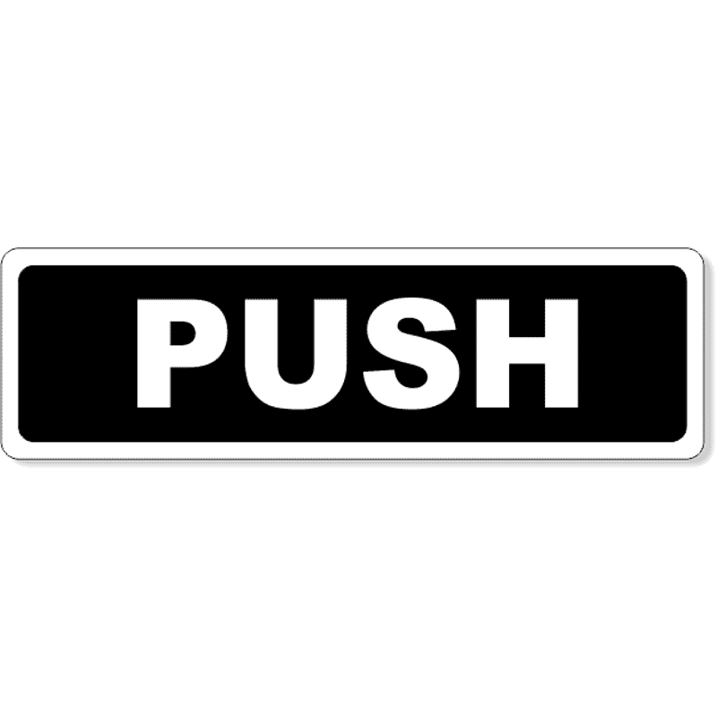 Push Horizontal Aluminum Sign - 1.5" x 5"