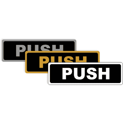 Push Horizontal 1.5" x 5" Aluminum Sign - alternate view