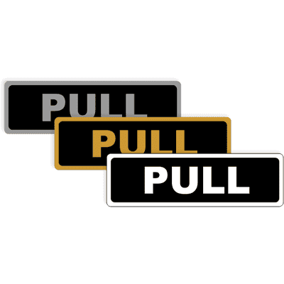 Pull Horizontal 1.5" x 5" Aluminum Sign - alternate view
