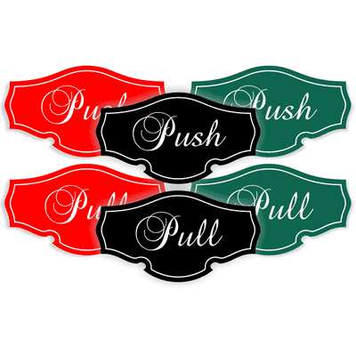 Push / Pull Classic Shape Decal Set