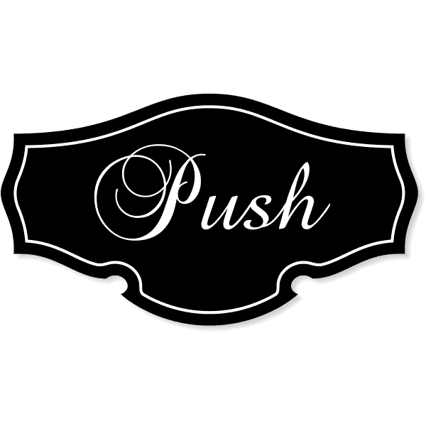 2.75" x 5" Push Classic Shape Decal