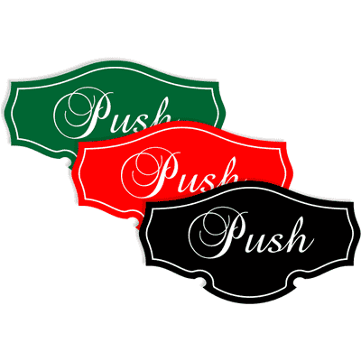 2.75" x 5" Push Classic Shape Decal - alternate view