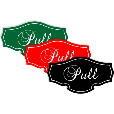 2.75" x 5" Pull Classic Shape Decal - alternate view