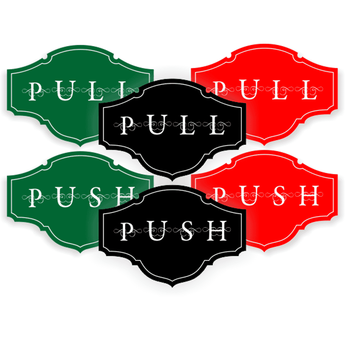 Push / Pull Victorian Decal Set