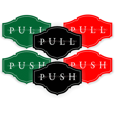 Push / Pull Victorian Decal Set
