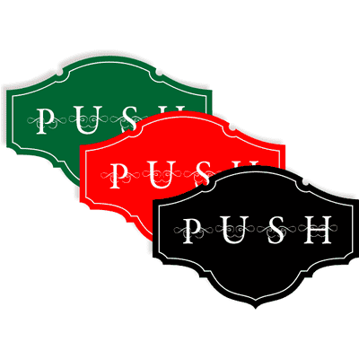 3.5" x 5" Victorian Push Decal - alternate view