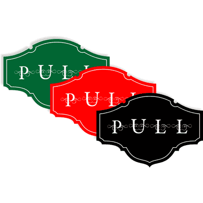3.5" x 5" Victorian Pull Decal - alternate view