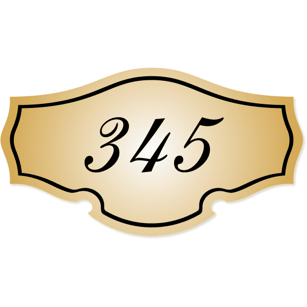 Classic Shape 3" x 5.5" Engraved Room Number Sign