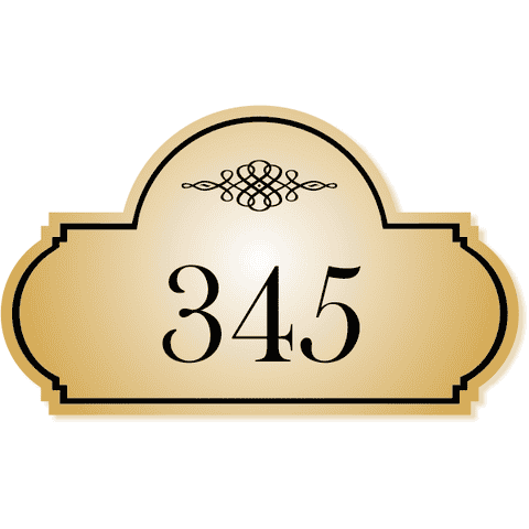 Dome Rectangle Shape 3" x 5.5" Engraved Room Number Sign