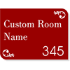 Scroll Corner Room Name and Number Sign w/ Raised Letters - 6" x 8"