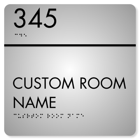 Room Name and Number 8" x 8" ADA Sign