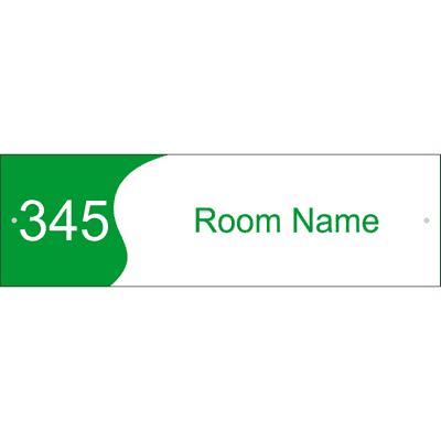 Custom Text Room Name and Number Acrylic Print Sign Wave - 3" x 10"