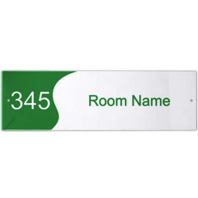 Custom Text Room Name and Number 3" x 10" Acrylic Print Wave Sign - alternate view