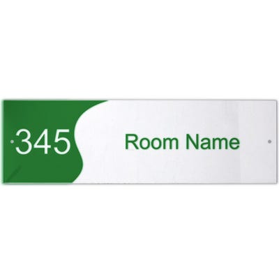 Custom Text Room Name and Number 3" x 10" Acrylic Print Wave Sign - alternate view
