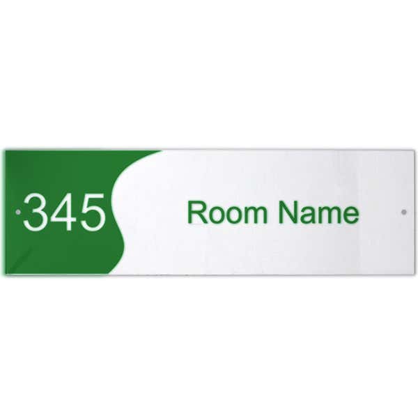 Custom Text Room Name and Number 3" x 10" Acrylic Print Wave Sign