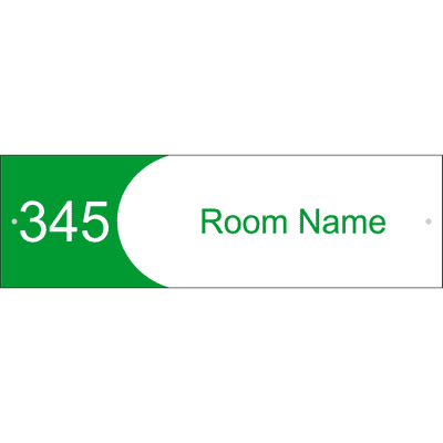 Custom Text Room Name and Number Acrylic Sign Concave - 3" x 10"