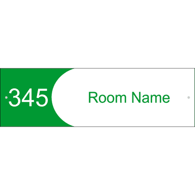 Custom Text Room Name and Number Acrylic Sign Concave - 3" x 10"