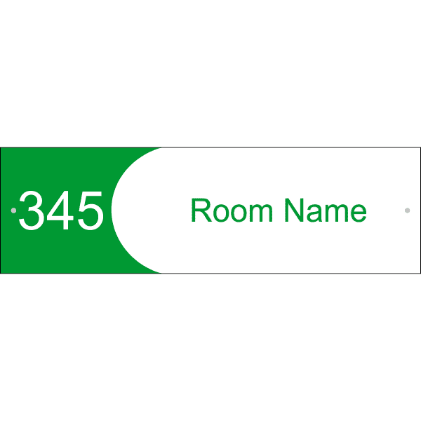 Custom Text Room Name and Number 3" x 10" Acrylic Print Concave Sign