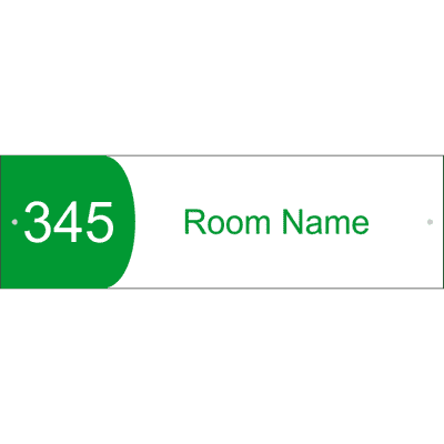 Custom Text Room Name and Number Acrylic Print Sign Convex - 3" x 10" 