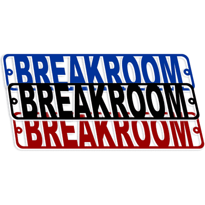 Die Cut 2" x 10" Breakroom Door Sign - alternate view