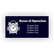 Clock 2' x 4' Hours of Operation Banner