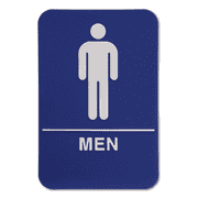 Blue Men's 9" x 6" ADA Braille Restroom Sign